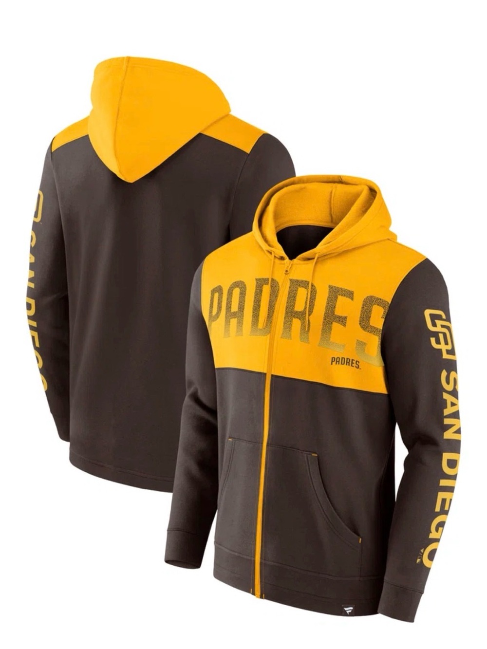 Fanatics San Diego Padres Brown Walk Off Fleece Full-Zip Hoodie Sz(M)